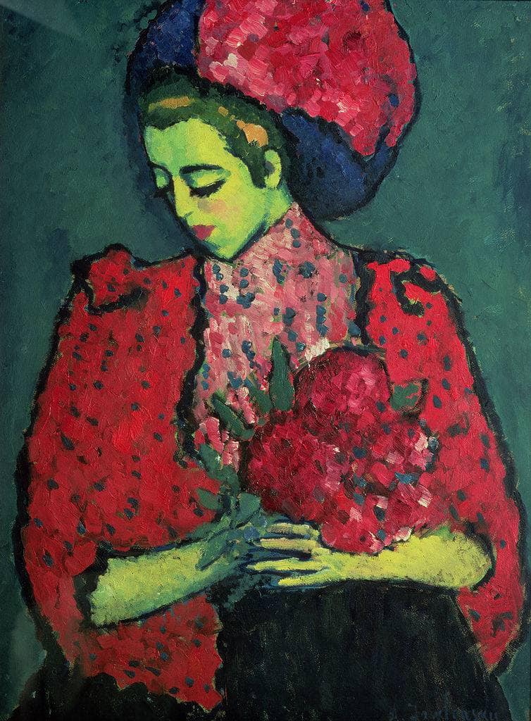 Young Girl with Peonies by Alexej von Jawlensky — Oil Painting Reproduction