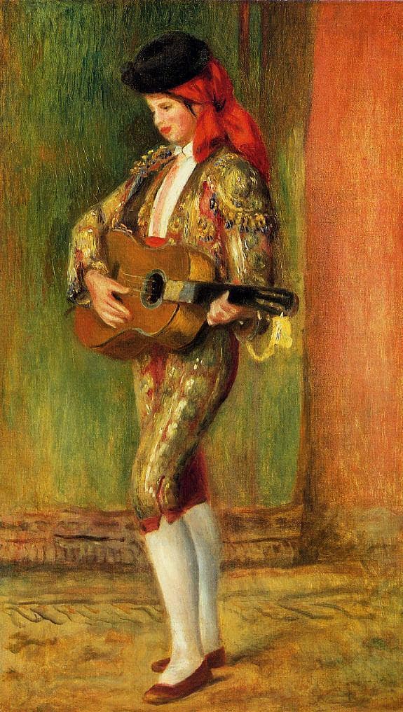Young Guitarist Standing by Pierre-Auguste Renoir — Oil Painting Reproduction
