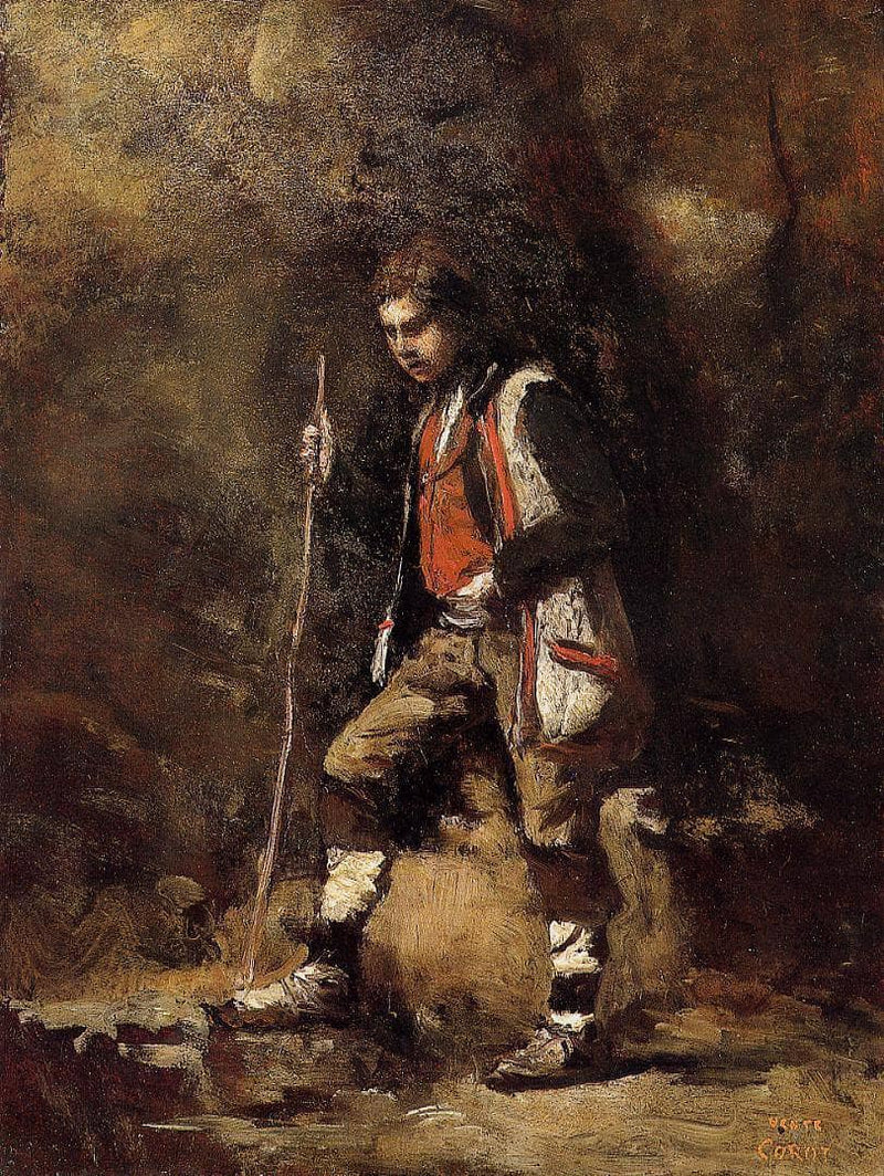 Young Italian Patriot in the Mountains by Camille Corot — Oil Painting Reproduction