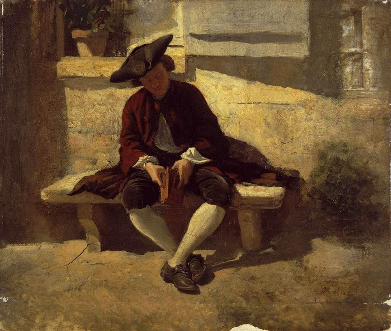Young Man with a Book by Ernest Meissonier — Oil Painting Reproduction