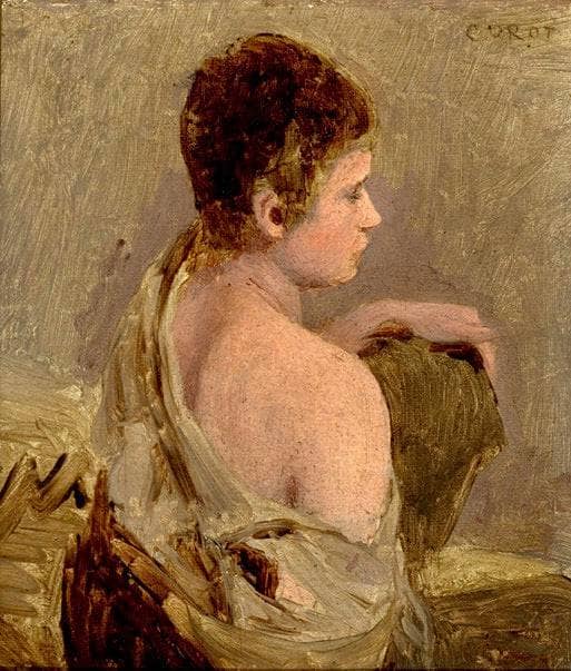 Young Man with Naked Shoulder by Camille Corot — Oil Painting Reproduction