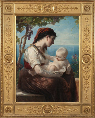 Young mother and her child in study