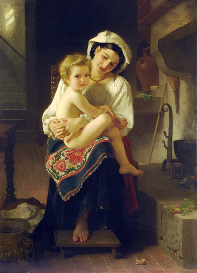 Young Mother Gazing At Her Child in bedroom