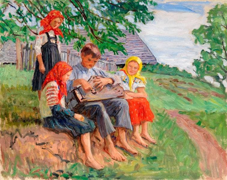Young Musicians (Young Musician) by Nikolay Bogdanov-Belsky — Oil Painting Reproduction