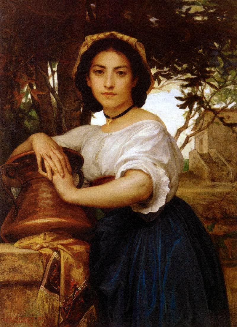 Young Roman water carrier by Diogène Maillart — Oil Painting Reproduction