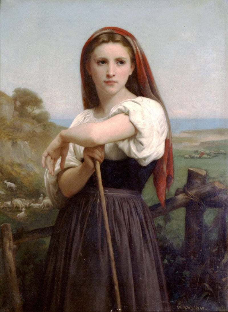 Young Shepherdess by William-Adolphe Bouguereau — Oil Painting Reproduction