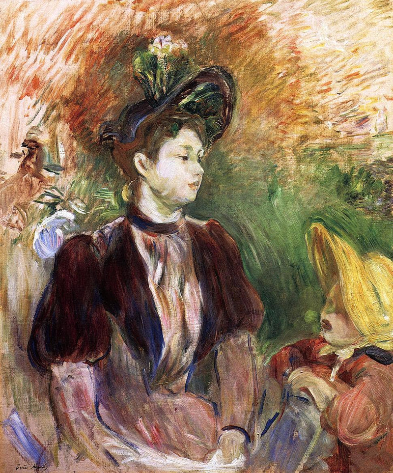 Young Woman and Child, Avenue du Bois by Berthe Morisot — Oil Painting Reproduction