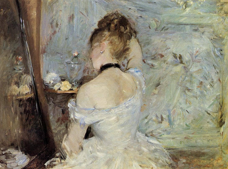 Young Woman at the Mirror by Berthe Morisot — Oil Painting Reproduction