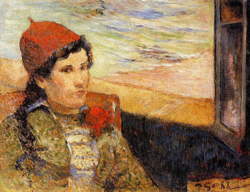 Young woman at the window by Paul Gauguin — Oil Painting Reproduction