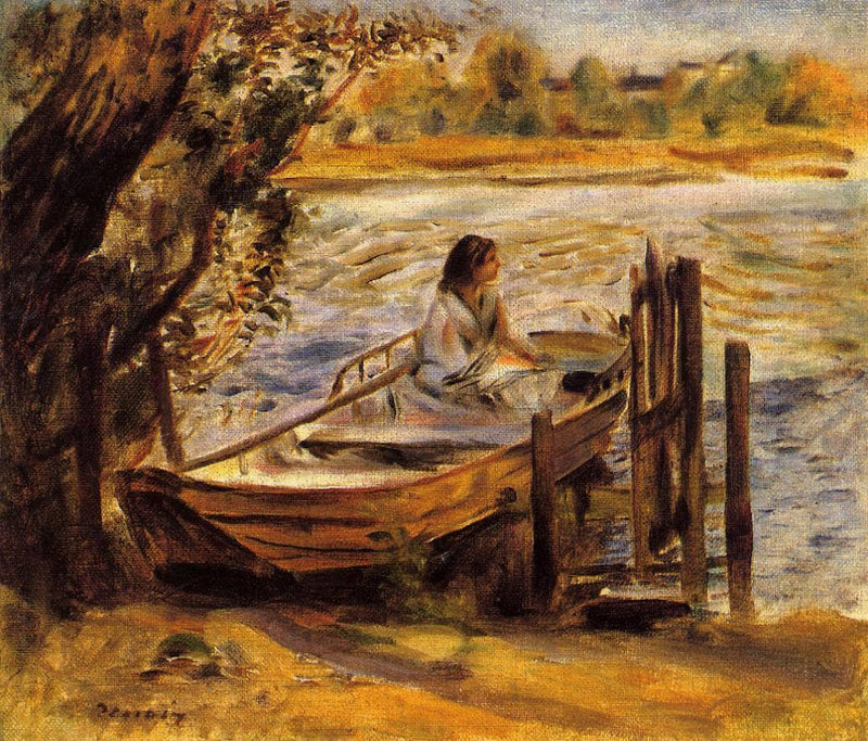 Young Woman in a Boat (Lise Trehot) by Pierre-Auguste Renoir — Oil Painting Reproduction