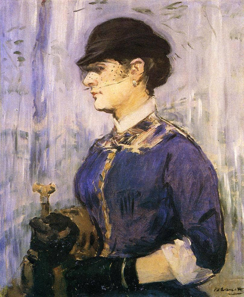 Young woman in a round hat by Edouard Manet — Oil Painting Reproduction
