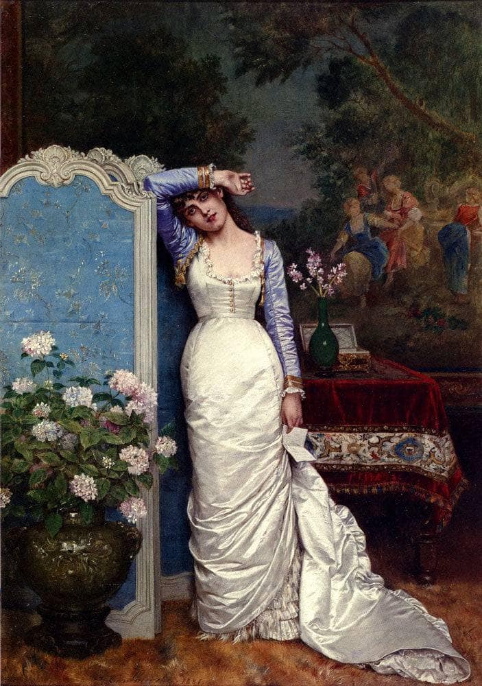 Young Woman In An Interior by Auguste Toulmouche — Oil Painting Reproduction