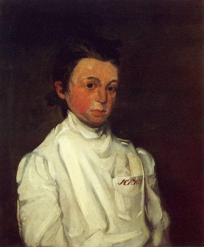 Young Woman in Black and White (Mary Kerr) by John French Sloan — Oil Painting Reproduction