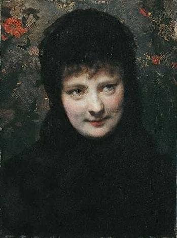 Young woman in black by Karl Gussow — Oil Painting Reproduction