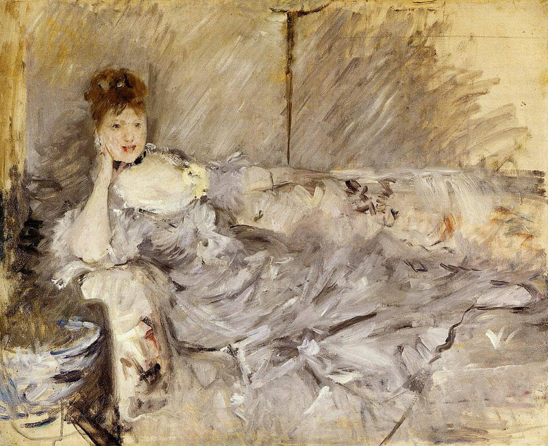 Young Woman in Grey Reclining by Berthe Morisot — Oil Painting Reproduction