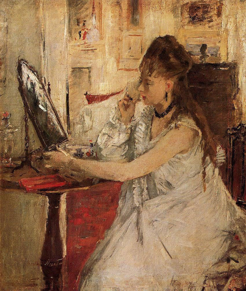 Young Woman Powdering her Face by Berthe Morisot — Oil Painting Reproduction