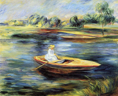 Young Woman Seated in a Rowboat in entryway