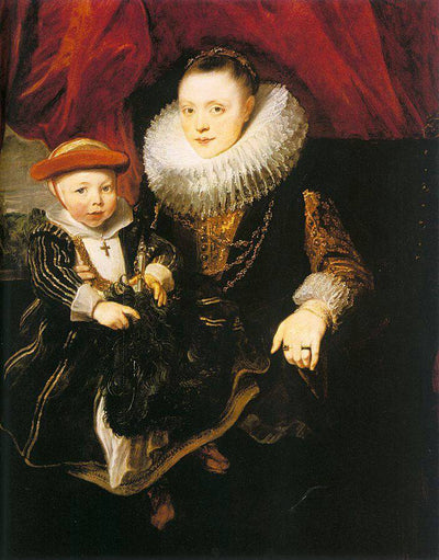 Young Woman with a Child in kitchen