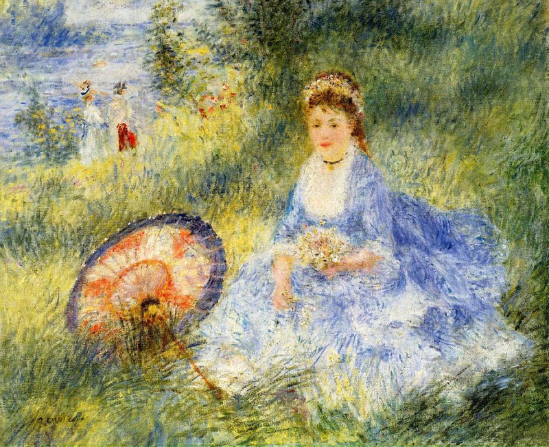Young Woman with a Japanese Umbrella by Pierre-Auguste Renoir — Oil Painting Reproduction