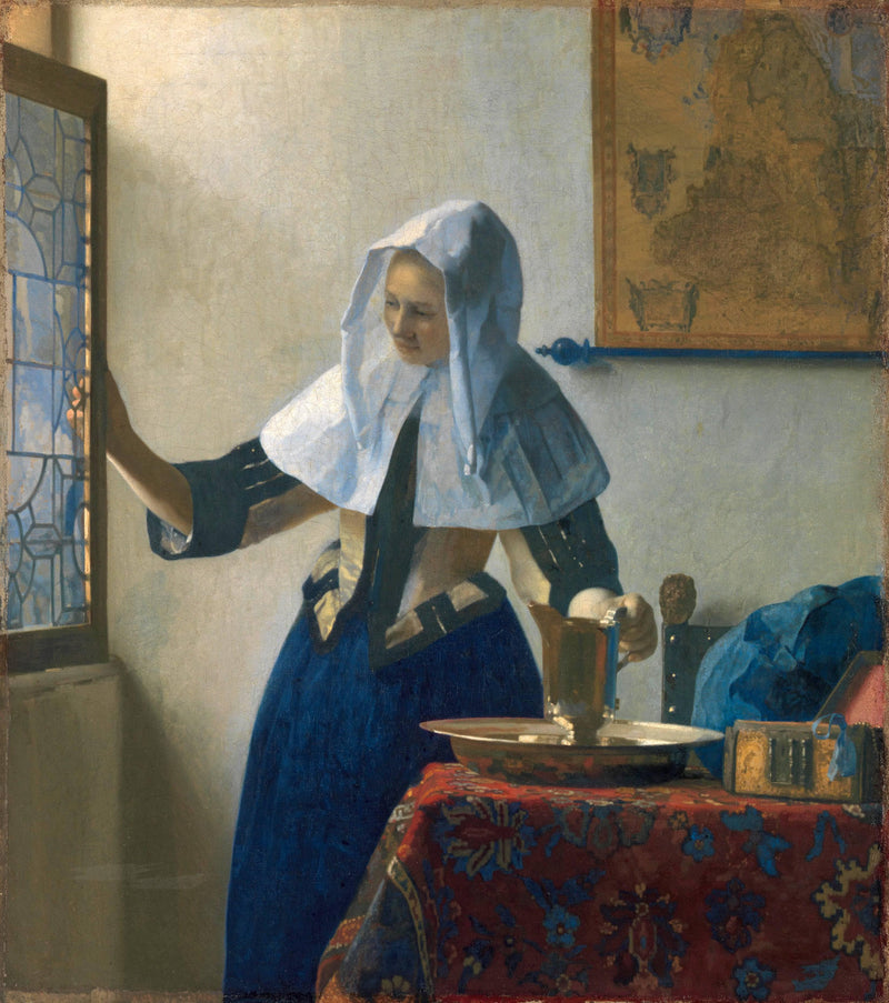 Young Woman with a Water Pitcher by Johannes Vermeer — Oil Painting Reproduction