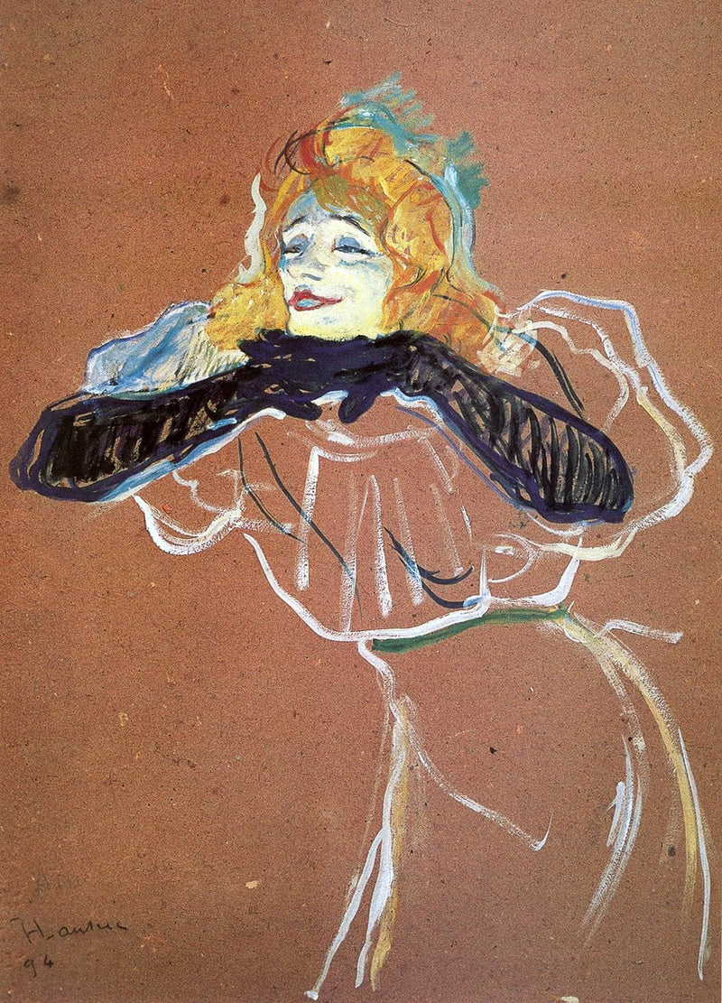 Yvette Guibert singing by Henri de Toulouse-Lautrec — Oil Painting Reproduction