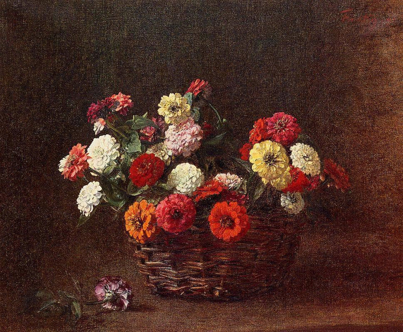 Zinnias by Henri Fantin-Latour — Oil Painting Reproduction