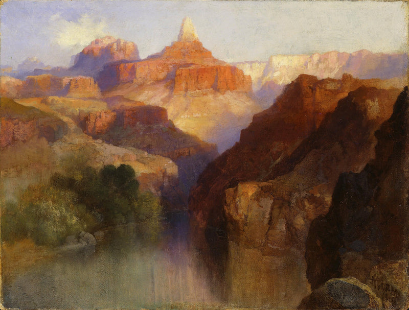 Zoroaster Peak (Grand Canyon, Arizona) by Thomas Moran — Oil Painting Reproduction