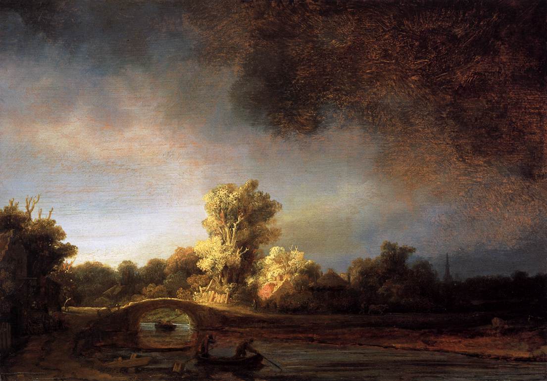 Rembrandt, Landscape with a Stone Bridge, c. 1638