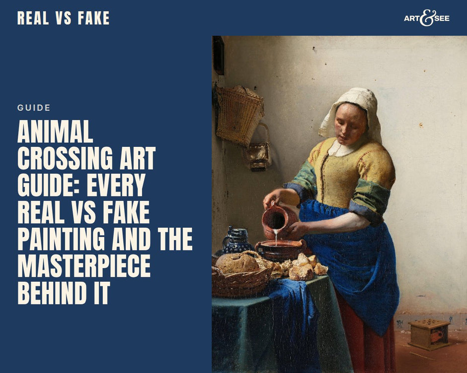 Animal Crossing Art Guide: Every Real vs Fake Painting and the Masterpiece Behind It: cover showing Johannes Vermeer, The Milkmaid, c. 1658