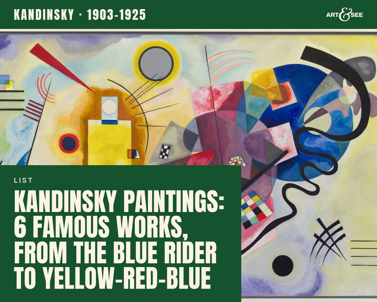 Kandinsky Paintings: 6 Famous Works, from The Blue Rider to Yellow-Red-Blue: cover showing Wassily Kandinsky, Yellow-Red-Blue, 1925