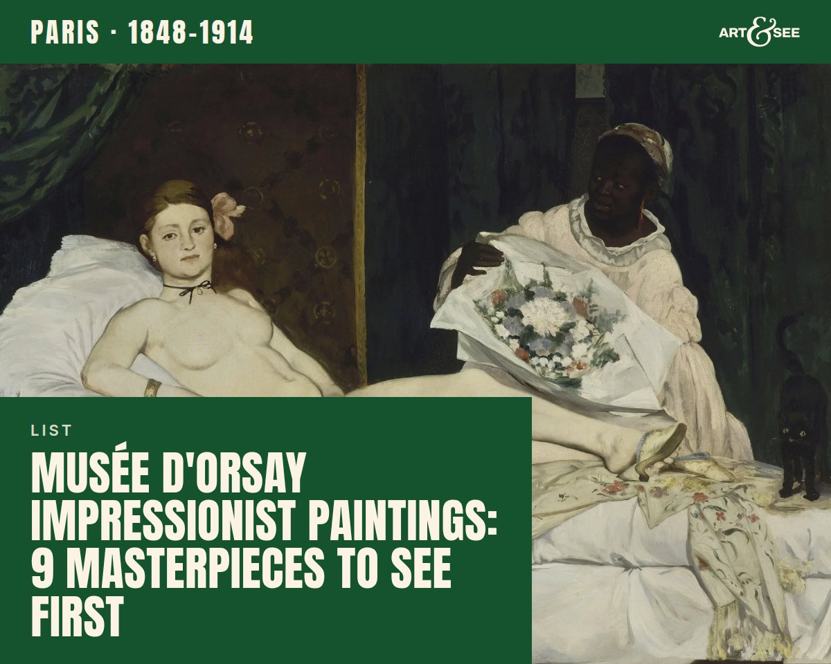 Musée d'Orsay Impressionist Paintings: 9 Masterpieces to See First: cover showing Édouard Manet, Olympia, 1863