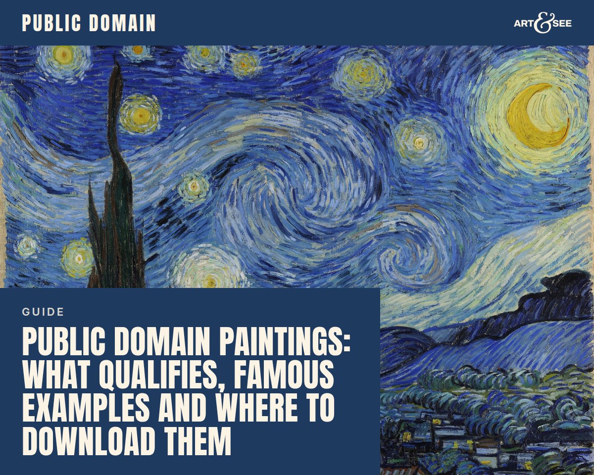 Public Domain Paintings: What Qualifies, Famous Examples and Where to Download Them: cover showing Vincent van Gogh, The Starry Night, 1889