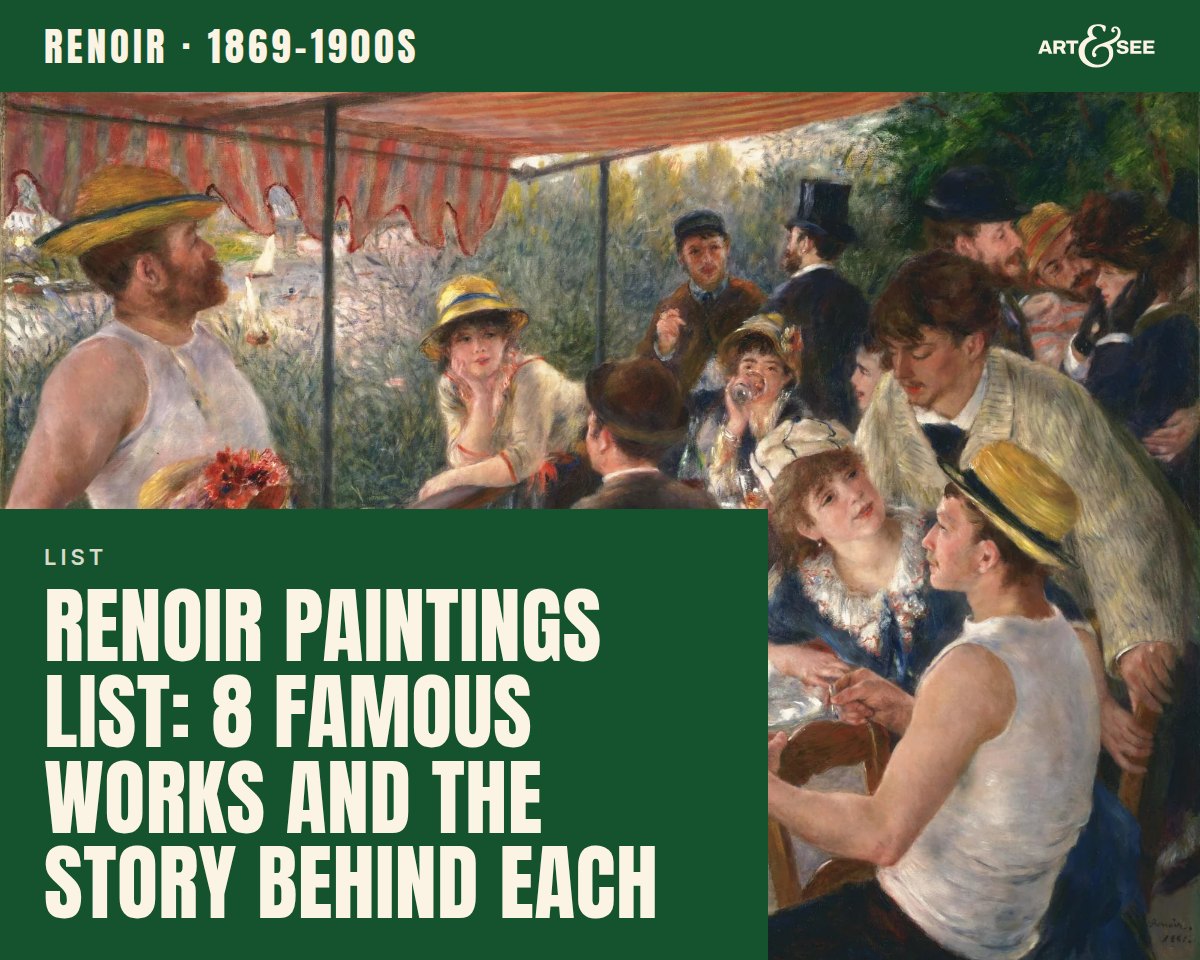 Renoir Paintings List: 8 Famous Works and the Story Behind Each: cover showing Pierre-Auguste Renoir, Luncheon of the Boating Party, 1880–1881