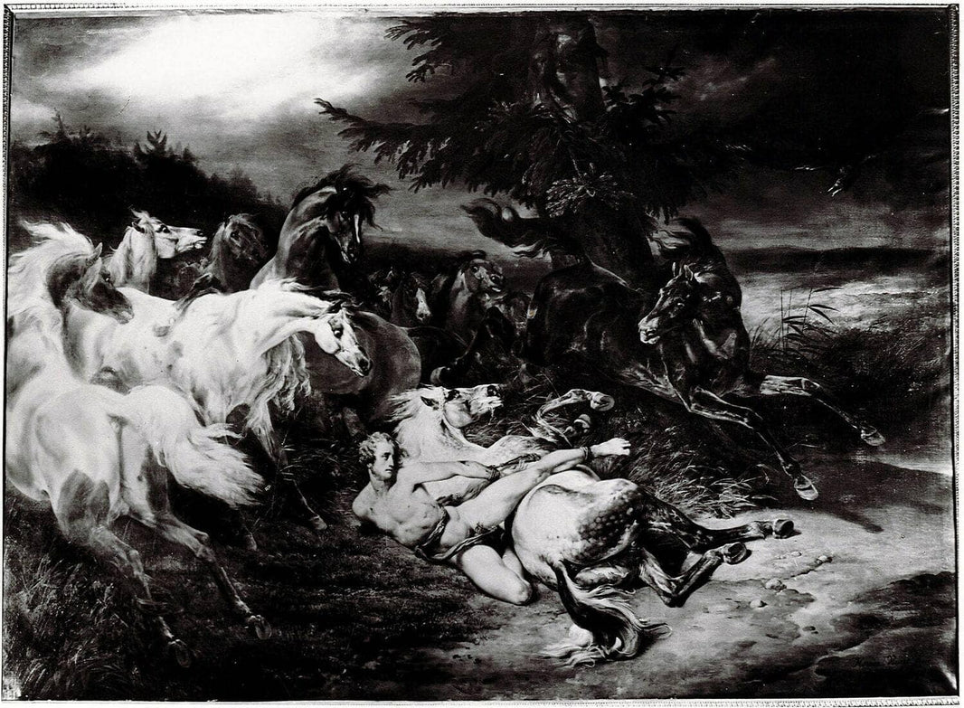 Mazeppa by Horace Vernet — hand-painted animal oil painting reproduction on canvas