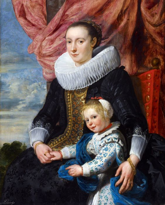 Portrait of a Lady with Her Daughter by Cornelis de Vos — hand-painted portrait oil painting reproduction on canvas