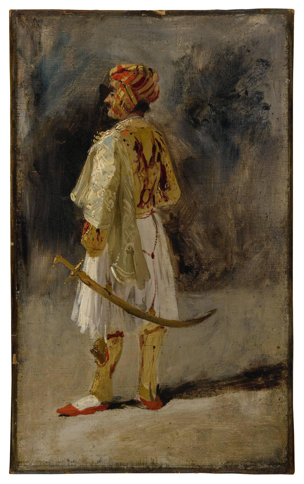 The Count of Palatino in the costume of a Palikar by Richard Parkes Bonington — hand-painted portrait oil painting reproduction on canvas