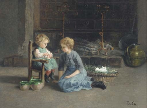The new arrival by Carl Haag — hand-painted portrait oil painting reproduction on canvas