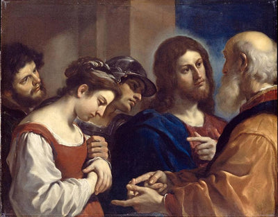 The Woman taken in Adultery by Guercino — oil painting reproduction