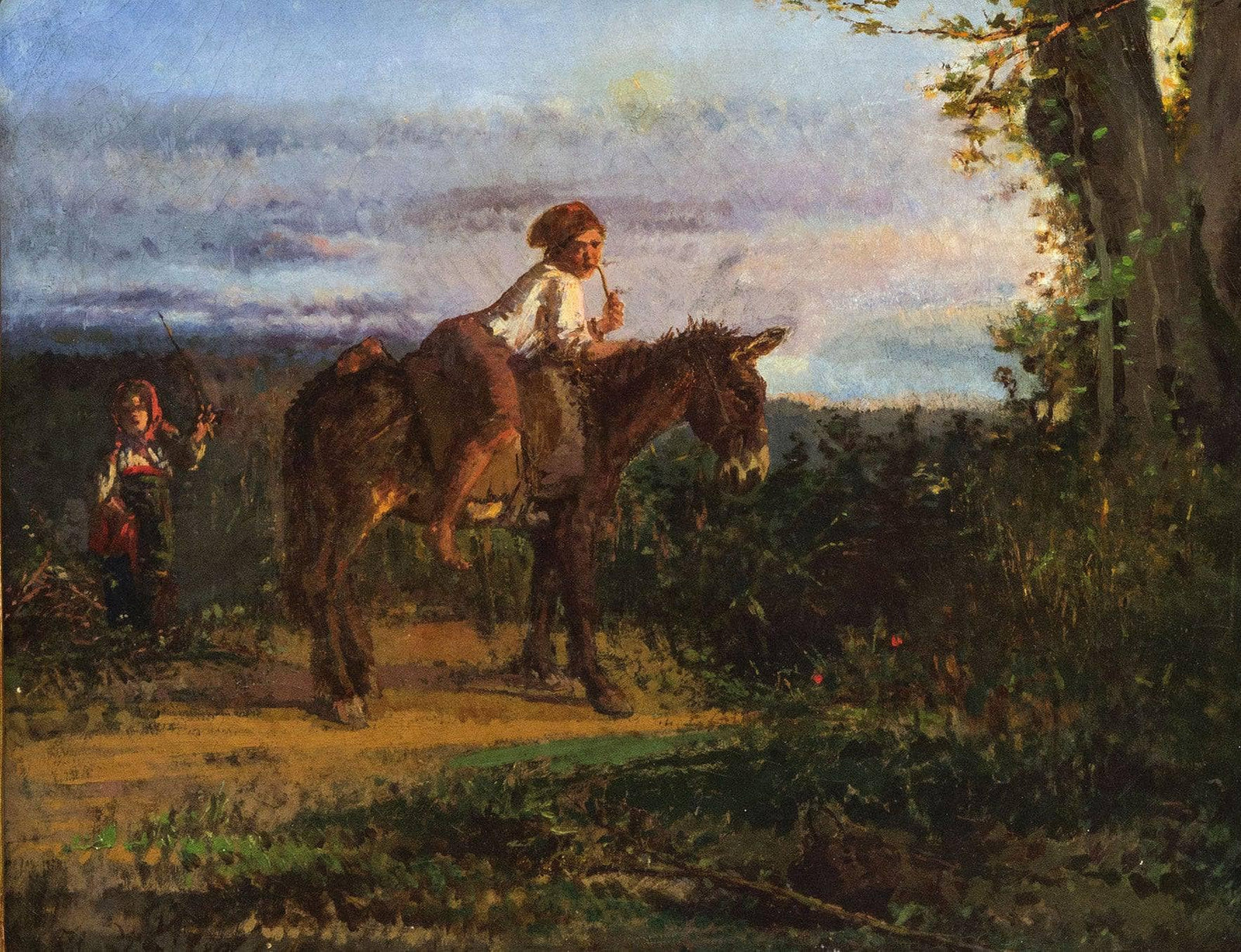 Children with donkey