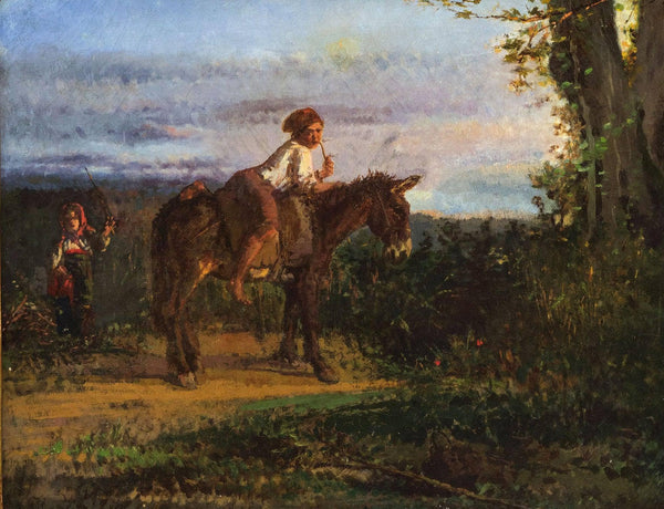 Children with donkey