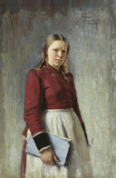Girl with a Book by Ivan Tvorozhnikov — hand-painted portrait oil painting reproduction on canvas