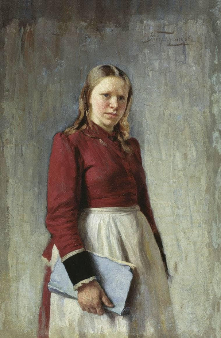 Girl with a Book by Ivan Tvorozhnikov — hand-painted portrait oil painting reproduction on canvas
