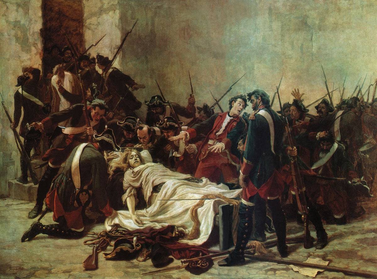 Lieutenant Vasily Mirovich at the corpse of John VI Antonovich on July 5, 1764 in the Shlisselburg Fortress - Ivan Tvorozhnikov