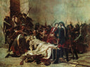 Lieutenant Vasily Mirovich at the corpse of John VI Antonovich on July 5, 1764 in the Shlisselburg Fortress by Ivan Tvorozhnikov — religious oil painting wall art, Realism