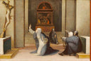 Saint Catherine of Siena Receiving the Stigmata by Domenico Beccafumi — group oil painting wall art, High Renaissance