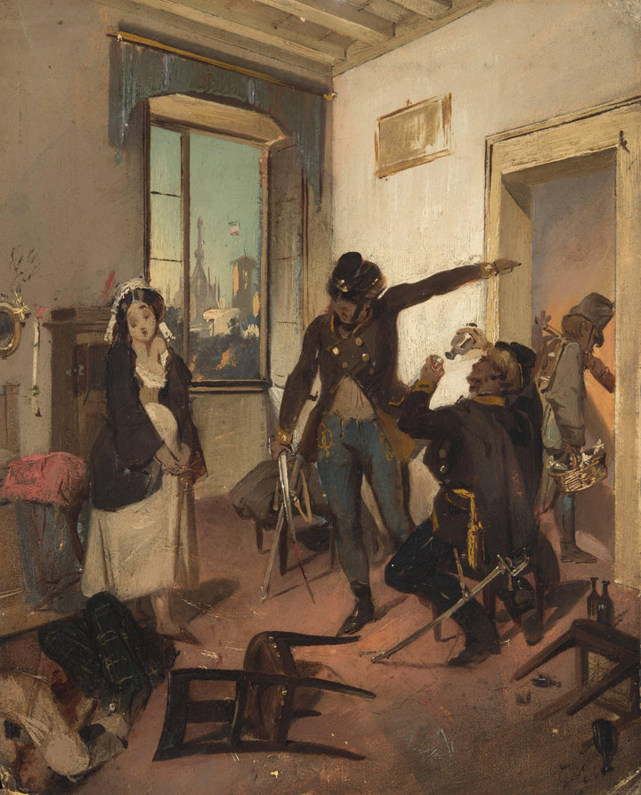 The marchion of gamb avert (sketch) by Gerolamo Induno — hand-painted portrait oil painting reproduction on canvas