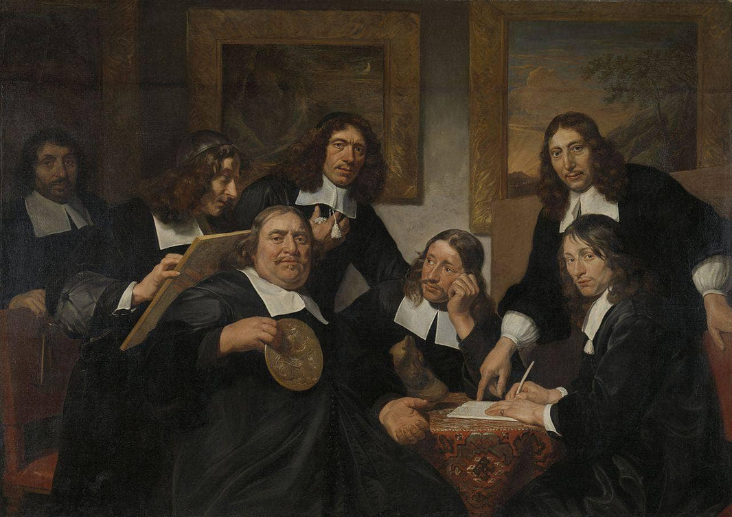 The Governors of the Guild of St Luke, Haarlem, 1675 by Jan de Bray — hand-painted portrait oil painting reproduction on canvas