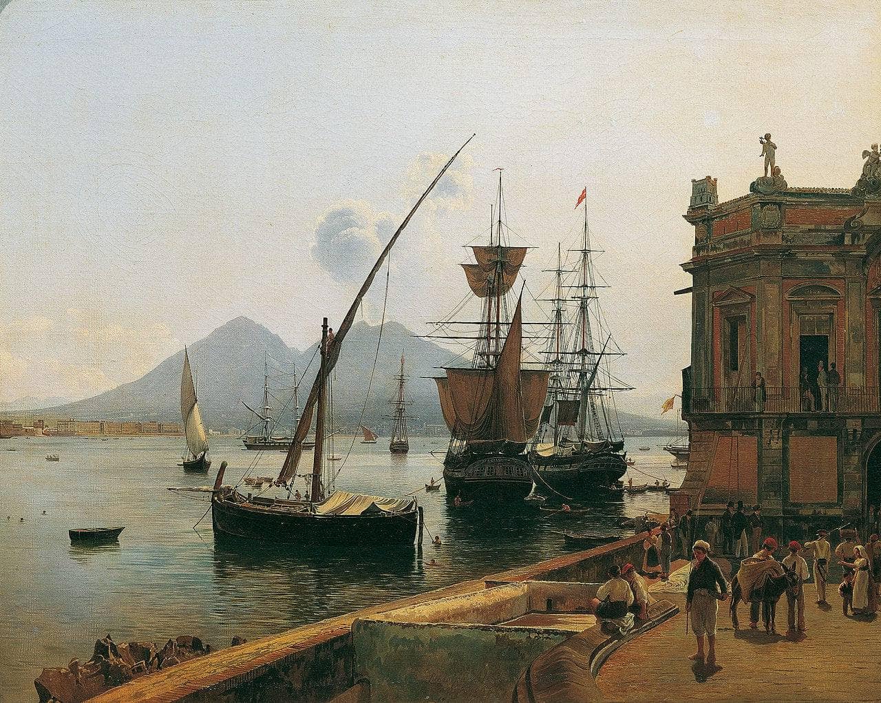 The port of Naples with Vesuvius