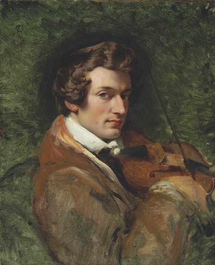 Portrait of Charles Auguste de Bériot by Horace Vernet — hand-painted portrait oil painting reproduction on canvas