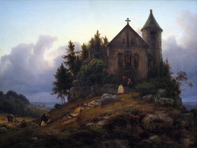 Chapel on the Edge of the Wood by Karl Lessing — oil painting reproduction